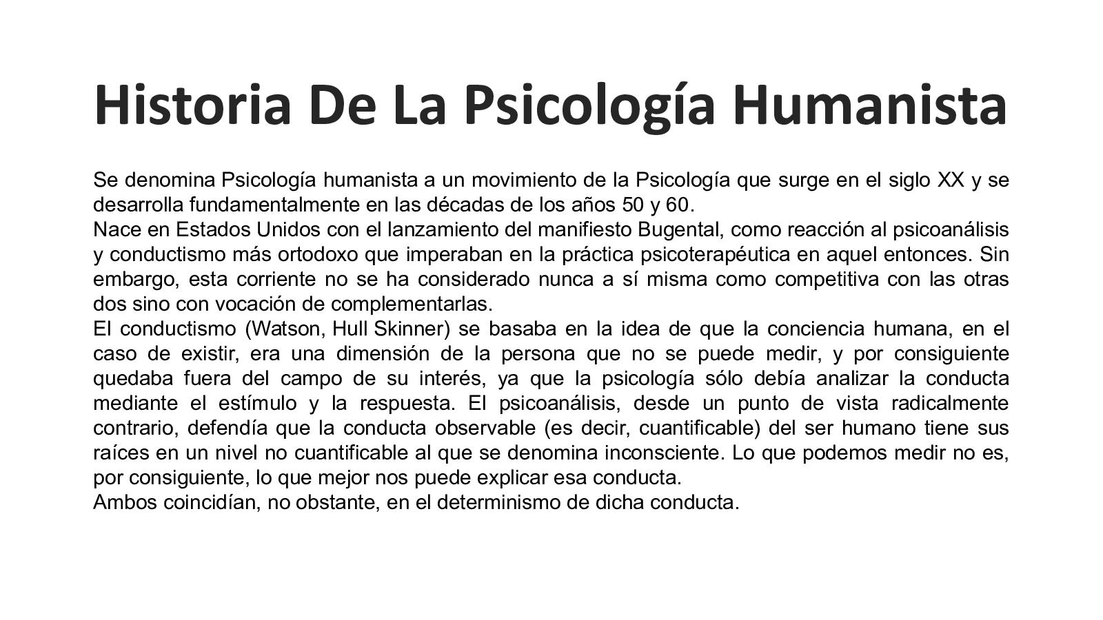 Antecedentes históricos de la psicología humanista - Vida Emocional